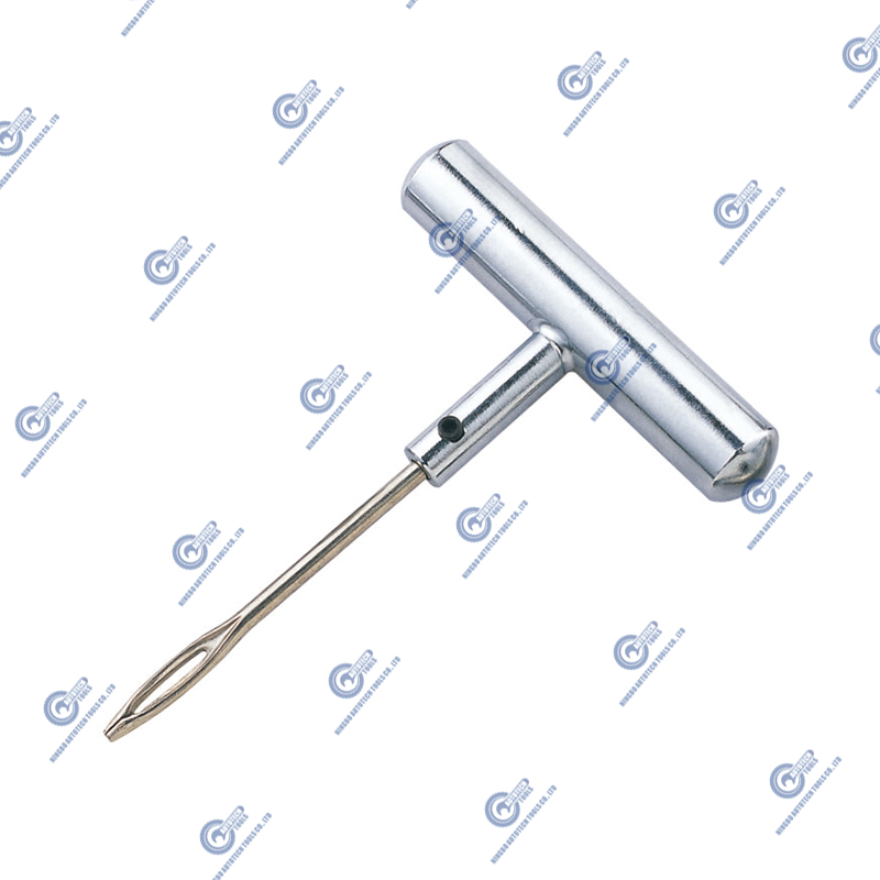 TRT-11H Split Eyle Needle s koncovým slotem T-Handle, Chrome